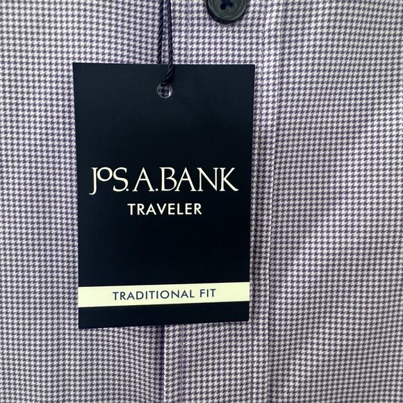 New Jos A. Bank Traveler Performance Shirt Button Down 3XLT Purple Check - Picture 3 of 6